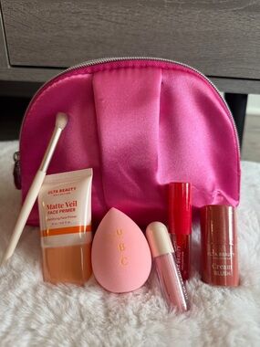 SALE NEW Ulta Beauty Makeup and Pink Satin Cosmetic Bag